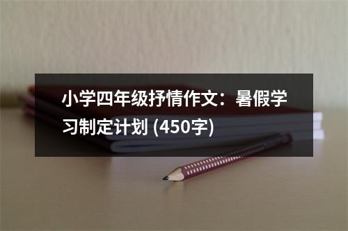 小學(xué)四年級(jí)抒情作文：暑假學(xué)習(xí)制定計(jì)劃 (450字)