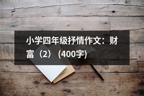 小學(xué)四年級(jí)抒情作文：財(cái)富（2） (400字)