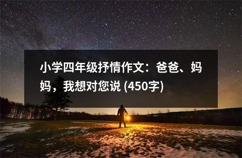 小學(xué)四年級(jí)抒情作文：爸爸、媽媽，我想對(duì)您說 (450字)