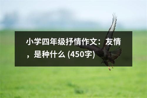 小學(xué)四年級(jí)抒情作文：友情，是種什么 (450字)