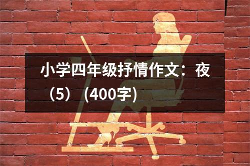 小學(xué)四年級抒情作文：夜（5） (400字)