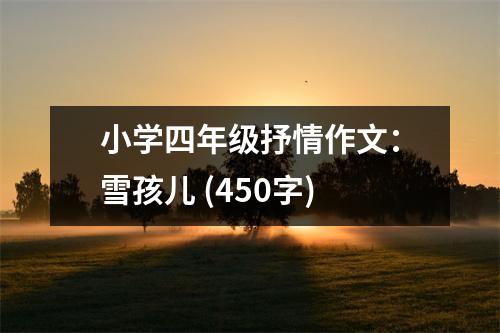小學(xué)四年級抒情作文：雪孩兒 (450字)