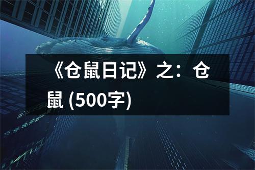 《倉鼠日記》之：倉鼠 (500字)