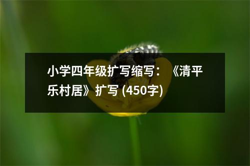 小學(xué)四年級(jí)擴(kuò)寫縮寫：《清平樂(lè)村居》擴(kuò)寫 (450字)