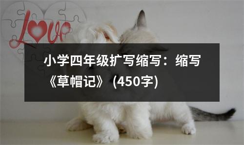 小學四年級擴寫縮寫：縮寫《草帽記》 (450字)