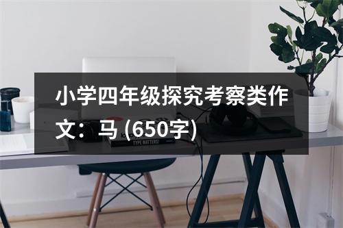 小學(xué)四年級(jí)探究考察類(lèi)作文：馬 (650字)