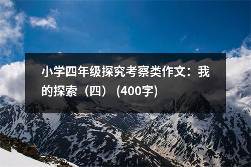 小學(xué)四年級(jí)探究考察類作文：我的探索（四） (400字)