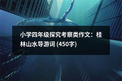 小學(xué)四年級(jí)探究考察類作文：桂林山水導(dǎo)游詞 (450字)