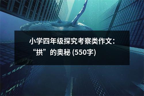 小學(xué)四年級(jí)探究考察類作文：“拱”的奧秘 (550字)