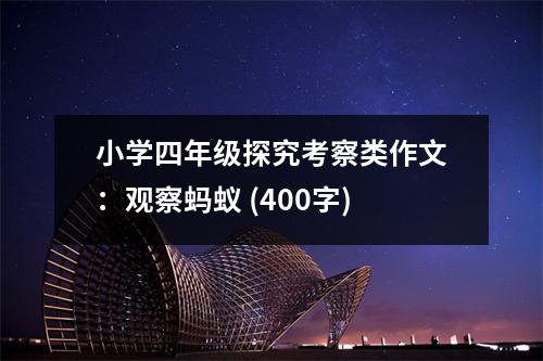 小學(xué)四年級(jí)探究考察類作文：觀察螞蟻 (400字)