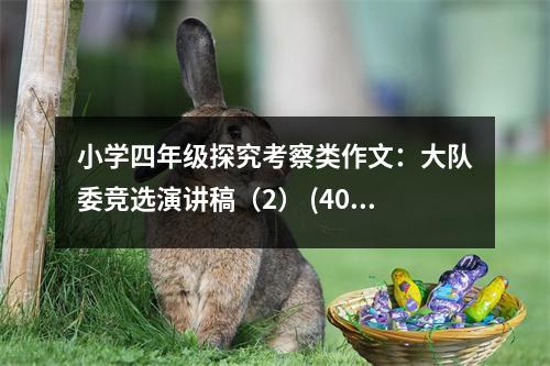小學(xué)四年級探究考察類作文：大隊委競選演講稿（2） (400字)