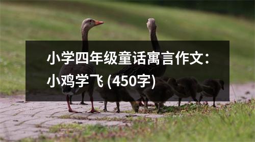 小學(xué)四年級(jí)童話寓言作文：小雞學(xué)飛 (450字)