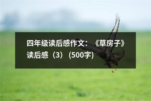 四年級讀后感作文：《草房子》讀后感（3） (500字)