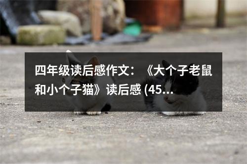 四年級讀后感作文：《大個子老鼠和小個子貓》讀后感 (450字)