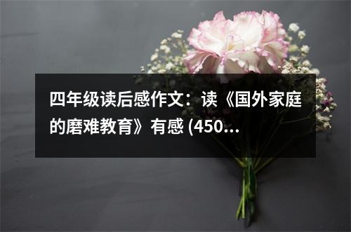 四年級讀后感作文：讀《國外家庭的磨難教育》有感 (450字)