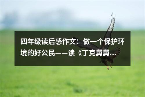 四年級(jí)讀后感作文：做一個(gè)保護(hù)環(huán)境的好公民——讀《丁克舅舅》有感 (400字)