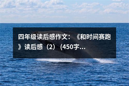 四年級讀后感作文：《和時間賽跑》讀后感（2） (450字)