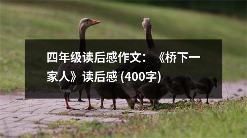 四年級讀后感作文：《橋下一家人》讀后感 (400字)