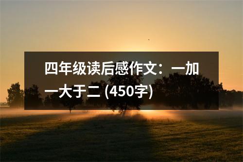 四年級(jí)讀后感作文：一加一大于二 (450字)