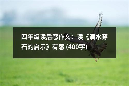 四年級(jí)讀后感作文：讀《滴水穿石的啟示》有感 (400字)