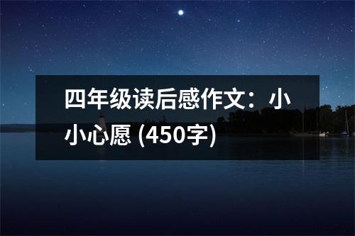四年級(jí)讀后感作文：小小心愿 (450字)