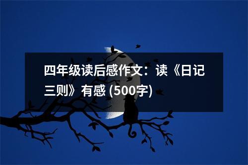 四年級讀后感作文：讀《日記三則》有感 (500字)