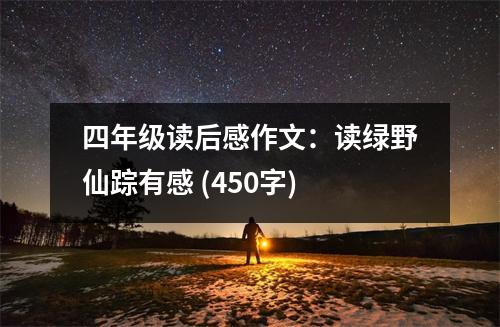 四年級(jí)讀后感作文：讀綠野仙蹤有感 (450字)