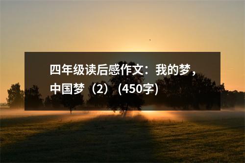 四年級(jí)讀后感作文：我的夢(mèng)，中國(guó)夢(mèng)（2） (450字)