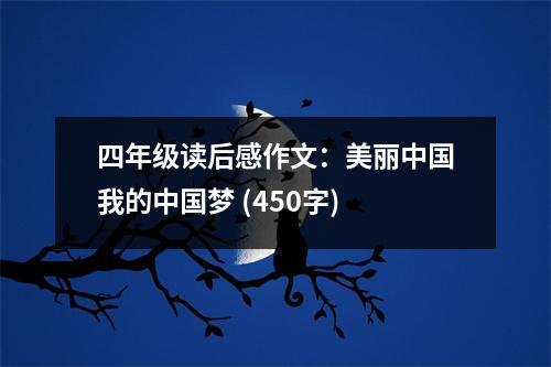 四年級(jí)讀后感作文：美麗中國(guó)我的中國(guó)夢(mèng) (450字)