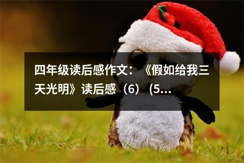 四年級(jí)讀后感作文：《假如給我三天光明》讀后感（6） (500字)