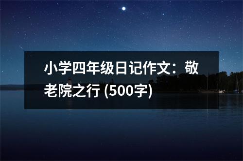 小學四年級日記作文：敬老院之行 (500字)