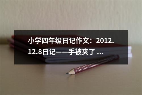 小學(xué)四年級日記作文：2012.12.8日記——手被夾了 (450字)