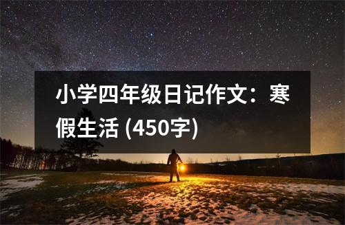 小學四年級日記作文：寒假生活 (450字)