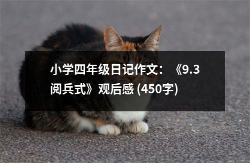 小學(xué)四年級日記作文：《9.3閱兵式》觀后感 (450字)