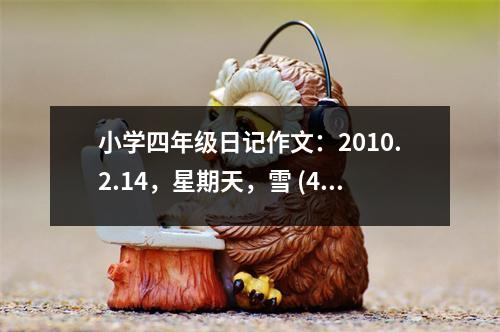 小學(xué)四年級(jí)日記作文：2010.2.14，星期天，雪 (400字)