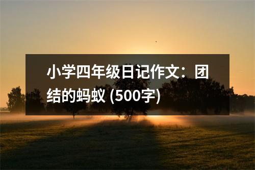 小學(xué)四年級(jí)日記作文：團(tuán)結(jié)的螞蟻 (500字)