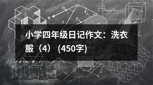 小學(xué)四年級(jí)日記作文：洗衣服（4） (450字)