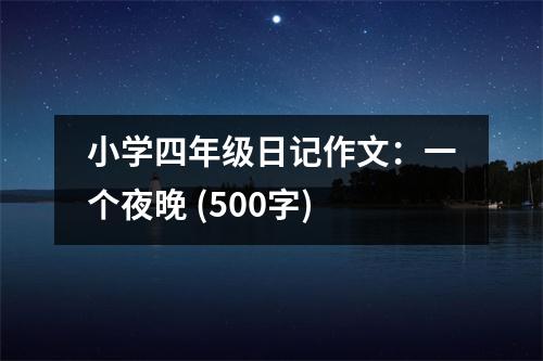 小學(xué)四年級日記作文：一個(gè)夜晚 (500字)