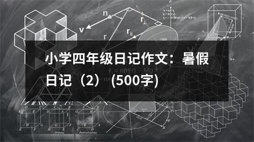 小學(xué)四年級(jí)日記作文：暑假日記（2） (500字)