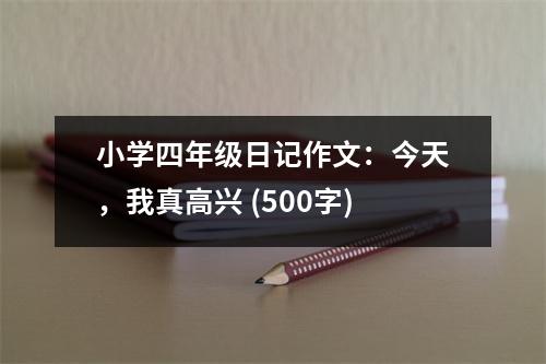 小學(xué)四年級(jí)日記作文：今天，我真高興 (500字)