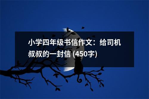 小學四年級書信作文：給司機叔叔的一封信 (450字)