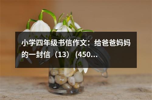 小學(xué)四年級(jí)書信作文：給爸爸媽媽的一封信（13） (450字)