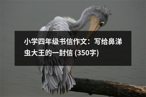 小學四年級書信作文：寫給鼻涕蟲大王的一封信 (350字)