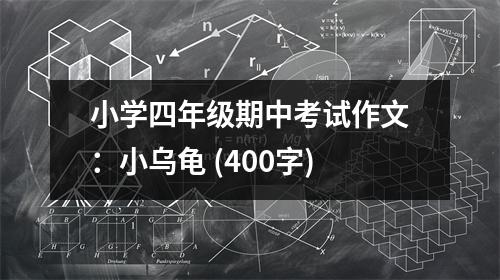 小學(xué)四年級(jí)期中考試作文：小烏龜 (400字)