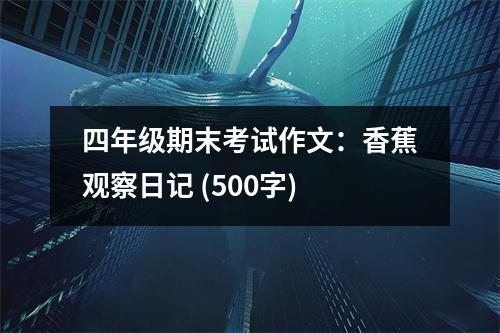 四年級(jí)期末考試作文：香蕉觀察日記 (500字)