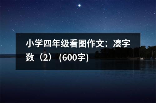 小學(xué)四年級(jí)看圖作文：湊字?jǐn)?shù)（2） (600字)