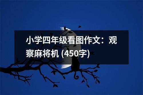 小學(xué)四年級看圖作文：觀察麻將機 (450字)