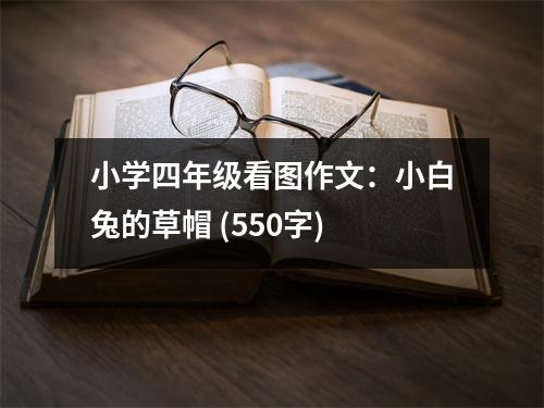 小學四年級看圖作文：小白兔的草帽 (550字)