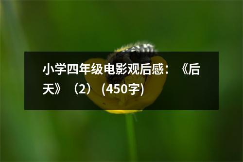 小學四年級電影觀后感：《后天》（2） (450字)