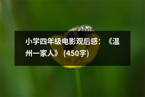 小學(xué)四年級(jí)電影觀后感：《溫州一家人》 (450字)